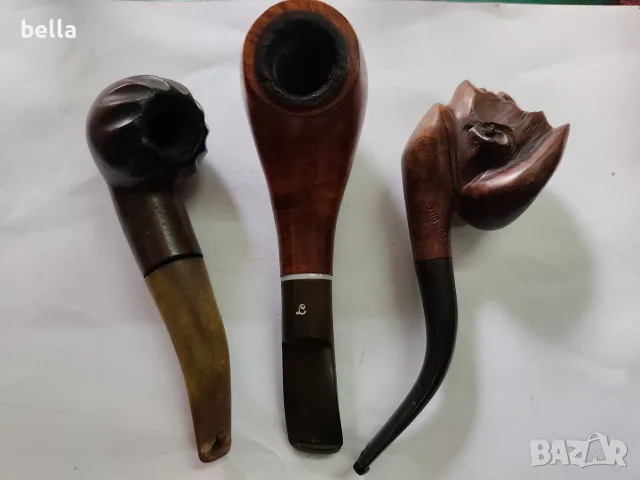 3 бр.лули едната е с дръжка рог,другата е с глава на мъж дърворезба и т.н 