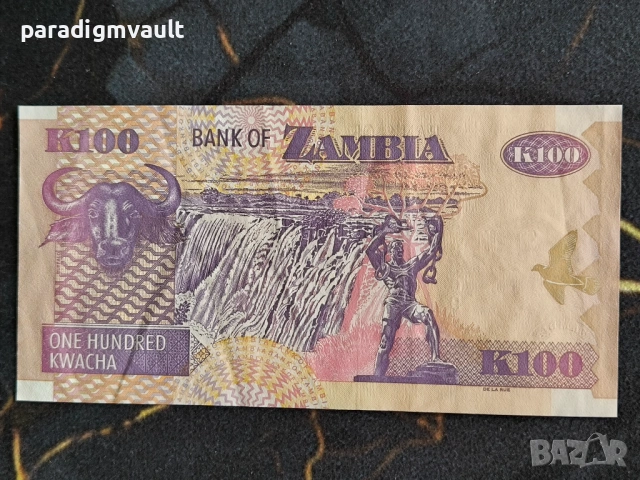 Банкнота - Замбия - 100 квача | 2008г., снимка 2 - Нумизматика и бонистика - 54314934