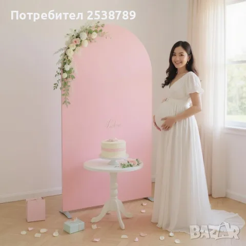 Метална арка за балони 120х220 см + розово и синьо платно, снимка 5 - Декорация - 55523723