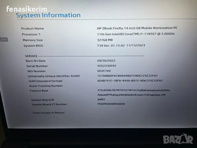 14' Full HD Core i7-1185G7 HP Zbook FireFly G8 32GB LPDDR4X/256GB NVMe/Win 11/Nvidia T500 4GB/Бат 6ч, снимка 7 - Лаптопи за работа - 55323075