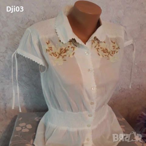 Бели,бродирани  памучни Ризи , снимка 4 - Ризи - 54347822