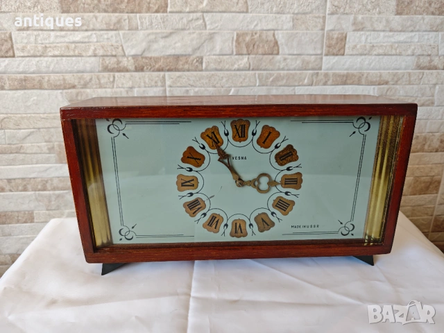 Стар руски каминен часовник - ВЕСНА / VESNA - 1970г., снимка 5 - Антикварни и старинни предмети - 54105688