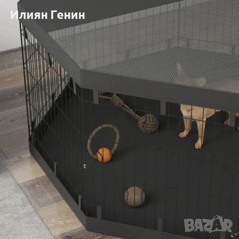 Кошарка за кученца PawHut, височина 76 см, снимка 3 - За кучета - 54626764