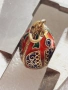 Дамски медальон,Руско среърно позлатено църковно яйце с клетъчен горещ емайл/сребро 960/, снимка 15