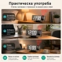Електронен настолен часовник с проектор таван LED дигитален термометър аларма будилник USB на ток, снимка 5
