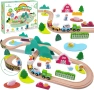 SIMPLIPLAY Комплект дървено влакче за малки деца 3-5 години, Монтесори, 49 части, снимка 1