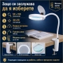 Професионална голяма увеличителна настолна лупа с щипка LED осветление за четене гоблени бродиране, снимка 7