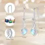 Сребърни обеци Infinity Heart с лунен камък, 925 сребро, снимка 2