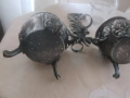 1900 г Масло оцет 2 кристални бутилки посребрена стойка, снимка 13