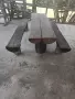Дървена маса с две пейки от масив , снимка 2