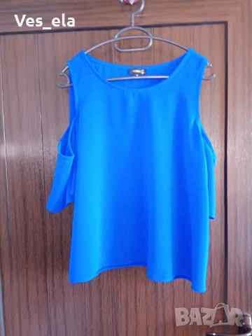 ефирна къса блузка с голи рамене, снимка 2 - Тениски - 54162545