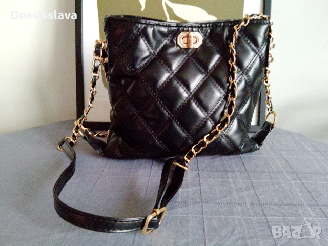 Капитонирана дамска чанта, снимка 2 - Чанти - 55002794