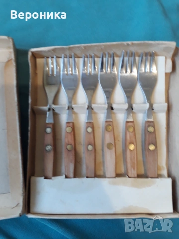 Комплект от 6 броя вилици с дървени дръжки , снимка 2 - Прибори за хранене, готвене и сервиране - 54004270