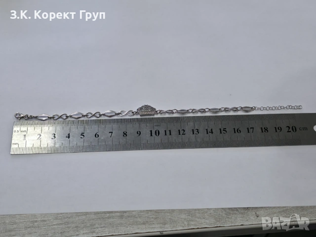 Сребърна гривна 925 / корона / 4,19 гр, снимка 6 - Гривни - 54385101