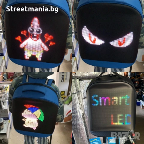 Смарт LED раница Wi-fi приложение Pixel ученическа, лед , мото мотор, снимка 7 - Раници - 54001845