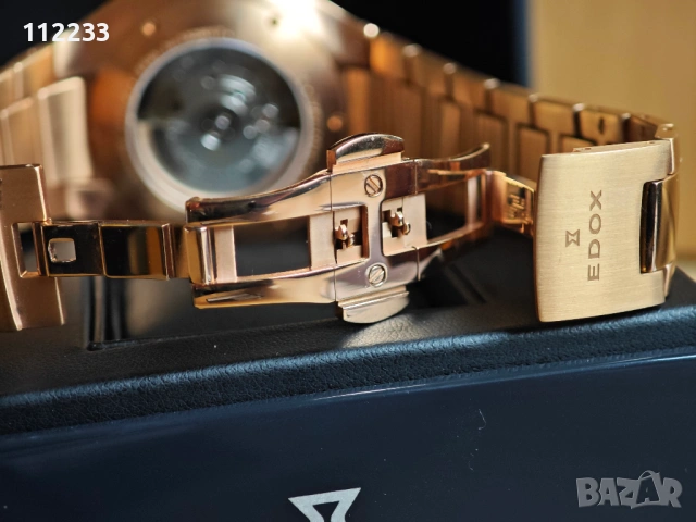 EDOX Les Bemonts Ultra Slim Automatic Rose Gold, снимка 8 - Мъжки - 54492813