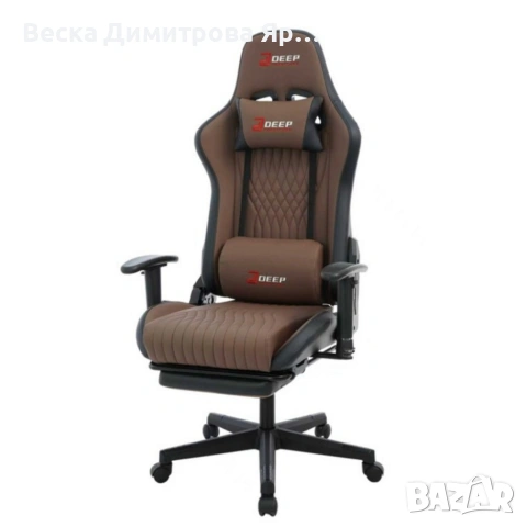 Ергономичен бял геймърски стол с поставка за крака, регулируема височина и 3D подлакътници, снимка 9 - Столове - 54042451