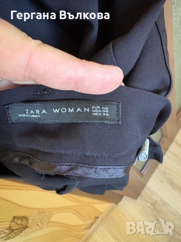 Елегантен черен панталон с ръб Zara, снимка 3 - Панталони - 54692916