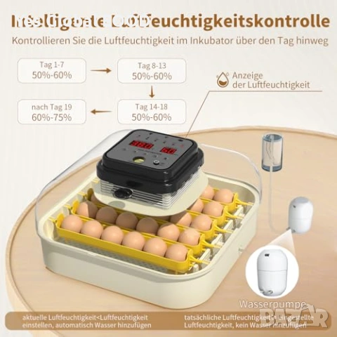 Инкубатор за 30 яйца Chalixion автоматичен, снимка 2 - Други стоки за животни - 54223333