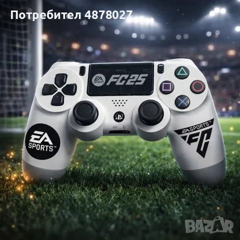 Безжичен джойстик за PS4 с тъчпад, вибрация и LED осветление – FC25 / GTA дизайн, снимка 3 - Джойстици и геймпадове - 55659941