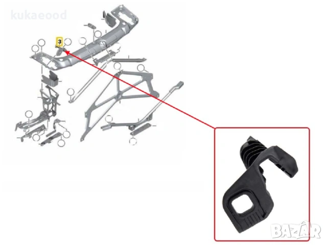 Щипка за захващане на фар BMW 3 F30, снимка 3 - Части - 54199865