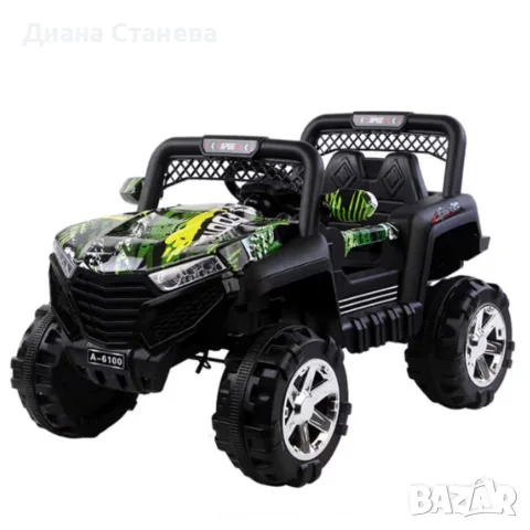 Детско електрическо бъги 4×4 с дистанционно, LED, USB и MP3 – 4 мотора, зелено, снимка 6 - Коли, камиони, мотори, писти - 55533541
