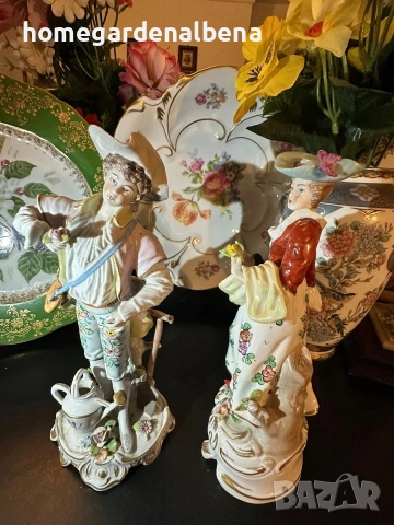 Антикварни Фигури Sitzendorf Germany | „В цветната градина“ | Circa 1927, снимка 11 - Колекции - 54212259