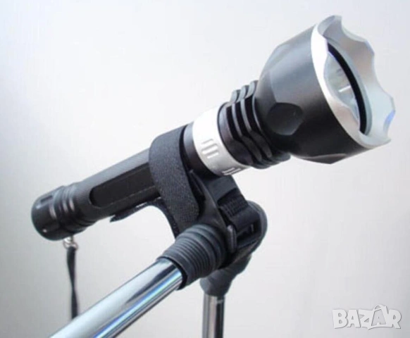 НОВ Оригинал MOTOMASTER К-т 3-в-1 LED ФЕНЕР 128 мм и СТОЙКИ за Цев Оръжие Фар Велосипед и др. БАРТЕР, снимка 6 - Екипировка - 54826646