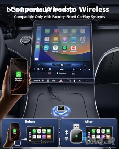 Нов Безжичен Apple CarPlay Донгъл за iPhone Бързо Свързване USB връзка кола телефон, снимка 4 - Друга електроника - 54811074