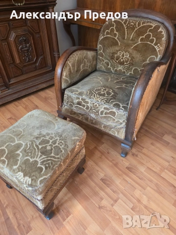 Старинен диван с фотьойли, снимка 6 - Антикварни и старинни предмети - 54271216