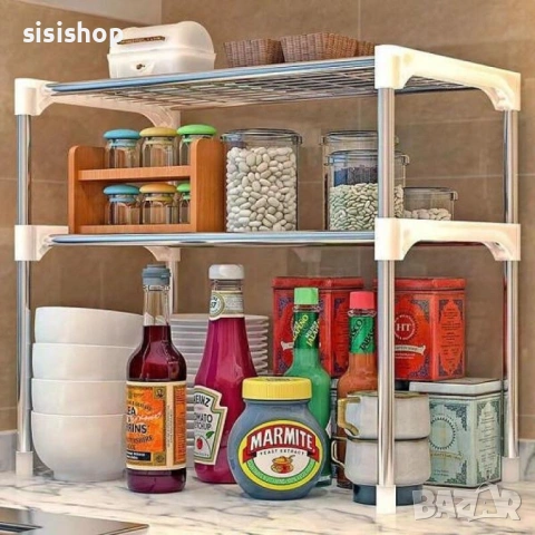 Метален кухненски стелаж за микровълнова 4962, снимка 2 - Други - 54071110