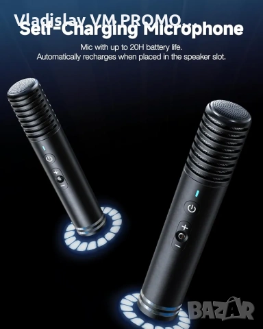 Караоке Ikarao Shell S1, с дисплей за текст на песни, 2 безжични микрофона, екран 10.1", 280W, снимка 3 - Караоке - 54217257