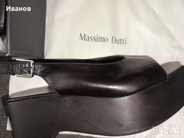 Сандали с дървена платформа-Massimo Dutti, снимка 4 - Сандали - 55418848