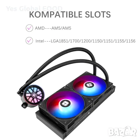 Thermalright Aqua Elite 240 V6 ARGB AIO охладител – черен, снимка 4 - Други - 55449769
