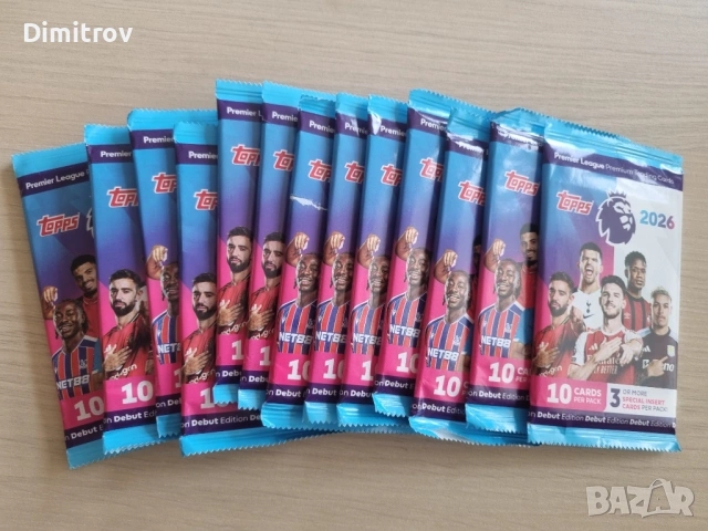 Topps Premier League 2026 - отворени пакети - 100+ картички
