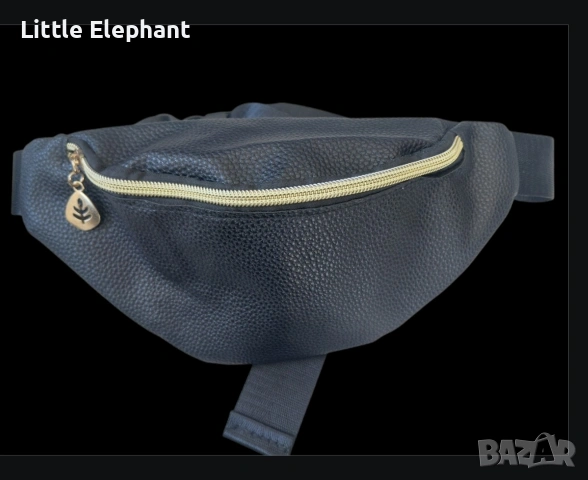 ​🔝 Стилна дамска чанта за кръст (банана) – Еко кожа, Черна/нова