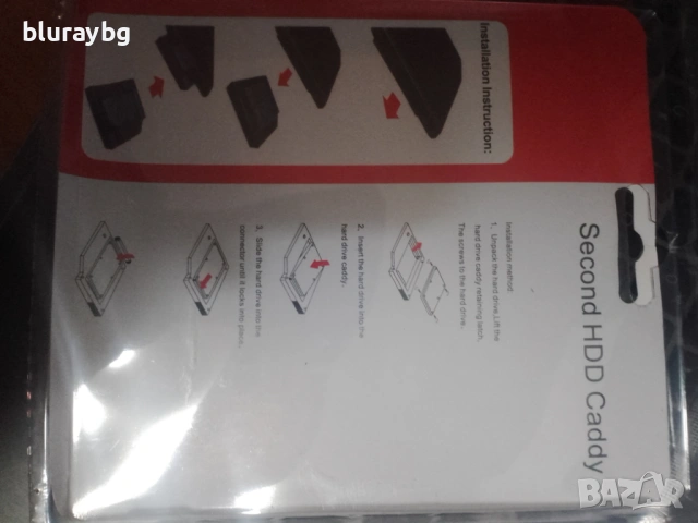 9.5mm SATA 2nd HDD SSD чекмедже, снимка 2 - Части за лаптопи - 54059793