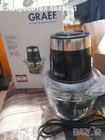 Нов немски чопър Graef CH502(500W/1L стъклена кана)-ТОП ЦЕНА, снимка 3 - Чопъри и пасатори - 54806072
