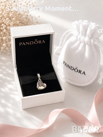Среберен елемент Pandora 925 Openable Heart Chocolate Box , снимка 2 - Гривни - 47015490