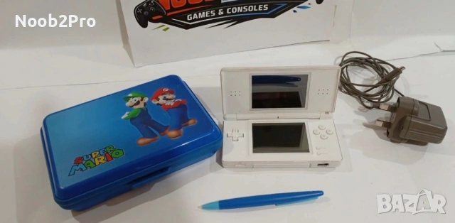 Nintendo DS Lite White + Super Mario Case + Charger, снимка 2 - Nintendo конзоли - 54635671