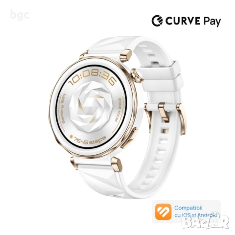 ЧИСТО НОВ Huawei Watch GT 5 Pro (42mm, Бял / White Rubber) – Пълен комплект, снимка 7 - Смарт часовници - 55286477