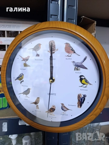 Стенен часовник с птичи песни, 12 мелодии, дървена рамка easymax, снимка 4 - Декорация за дома - 53997498
