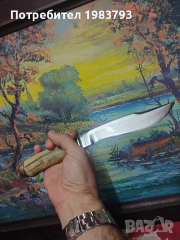 Стар ловен красив,здрав и масивен нож., снимка 5 - Ножове - 55413224