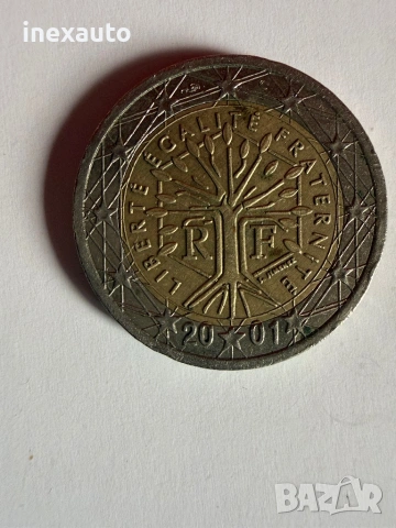 Монета от 2 EURO 2001г Много рядка, снимка 2 - Други ценни предмети - 54764398
