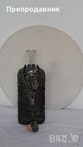 Ръчно изработена бутилка за вино, ракия или други напитки, снимка 7 - Буркани, бутилки и капачки - 54082372