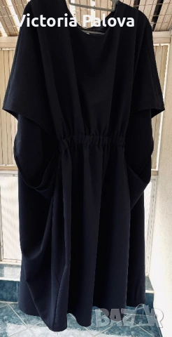 Уникална авангардна находка на Souvenir Italy - Нестандартен силует в Deep Navy, снимка 10 - Рокли - 53953605