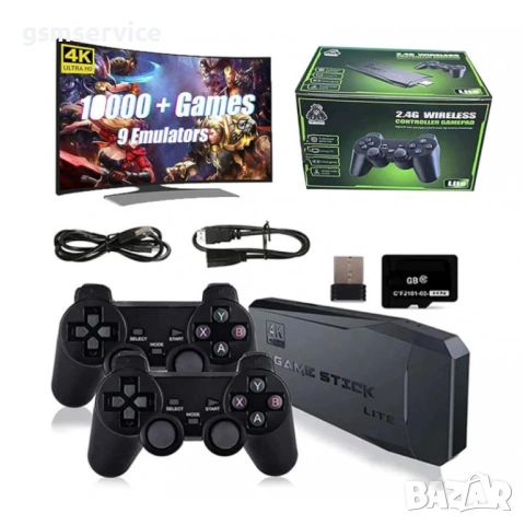 Безжичен контролер M8 Gamepad Retro Game Stick - 2.4G. Вградена в 10000+ игри 4K HDMI изход, 32GB, снимка 4 - Други игри - 54484832