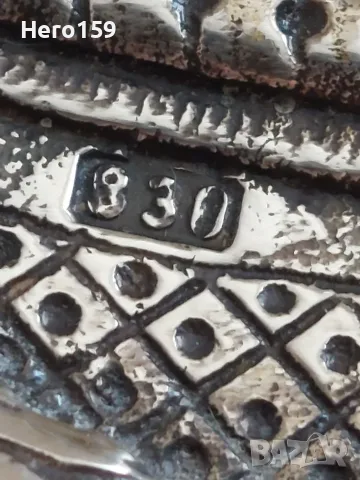 Старо настолно огледало със стребърна рамка 830 проба,солидно сребро, снимка 7 - Антикварни и старинни предмети - 55499590