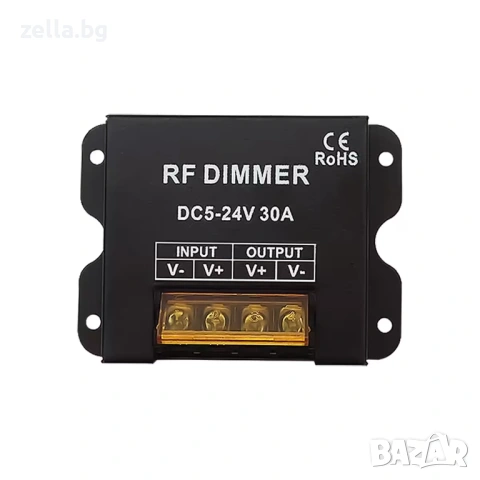 LED димер за едноцветни ленти 5V 12V 24V 30A с RF дистанционно – PWM контролер до 720W 10400, снимка 12 - Друга електроника - 54692085