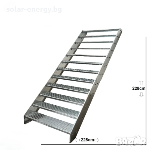 Метално стълбище 12 стъпала | Външни стълби | Поцинковано, снимка 4 - Други - 54235848